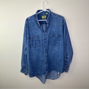 Vintage Duck Head Denim Acid Wash L Button Down Shirt